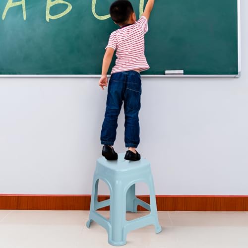 6 Pack Plastic Stools, Stackable Stools for Classroom Nesting Stool 16.9 Inch Portable Backless Bar Stool with Anti-Slip & Rounded-Edge Safety Design Flexible Seating Chairs for Classroom Office Home
