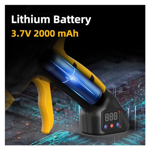 Hot Glue Gun, Hot Silicone Gun, Melt Glue With Cordless Lithium Battery, 60w, Digital Display, Adjustable Temperature, Use, 7mm Rod, Rep Tool,cordless hot glue gun(Set-1)