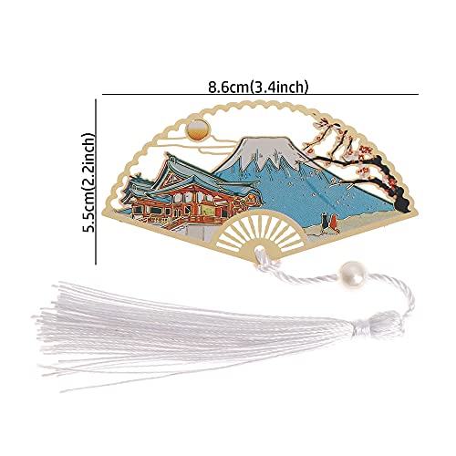 Bookmark Metal Creative Bookmark, Chinese Style Unique Hollow Out Bookmarks with Tassel Book Marker Clip Reader Student Office School Stationery Supplies Metal Bookmark (Color : 4) (3)