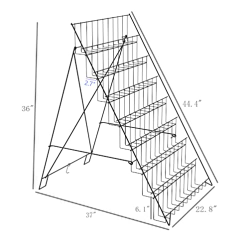FixtureDisplays® 8-Tier Literature Holder Greeting Card Floor Stand Displays Book DVD Brochure Travel Collapsable Wire Metal Rack 1483