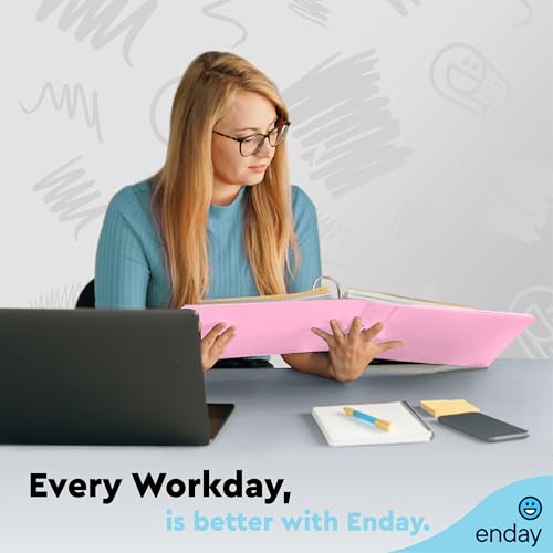Enday 2 inch 3 Ring Binder (6 Pack - Assorted Colors) Binder 2 inch with Clear View Cover and 2 Inside Pocket - for Letter Size 8.5 x 11'' Paper, Ideal for School Supplies, Office, and Home