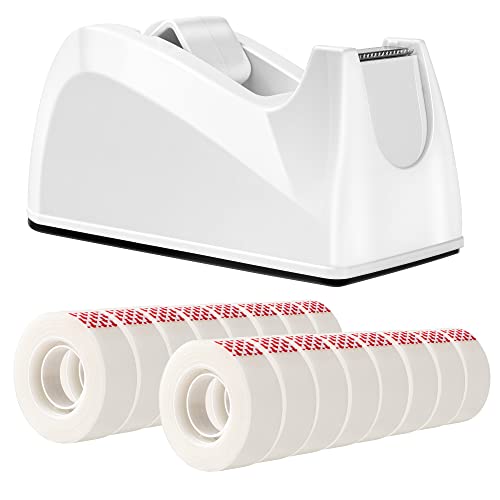 Amazon Basics Tape with Dispenser, 1" Core, Clear, 3/4" x 1300" (36 yds), Strong & Durable, 16-Count
