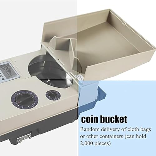 Xoiasth Electronic Coin Counter with Control Panel, Coin Sorting Machine Maquina para Contar Monedas, Money Counting Machine,1500 Coins/Minute Counting Speed, 2000 Coins Hopper Capacity