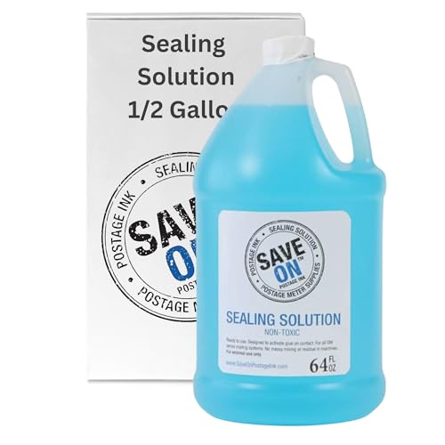 1/2 Gallon (64 oz) Compatible 608-0 E-Z Seal Sealing Solution Envelope Sealer for Mailing Systems - Envelope Seal for Effortless Sealing | Half Gallon