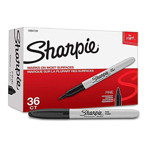 Sharpie 1884739 Permanent Markers Fine Point Black, 72 Markers