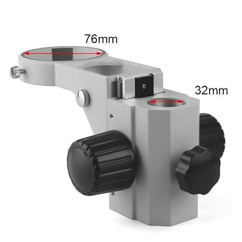 Microscope Accessories Kit Large Size Universal Stereo Microscope Table Stand Focusing Rack 76mm Diameter Holder for Binocular Trinocular Microscopio arm Microscope Slides(8)
