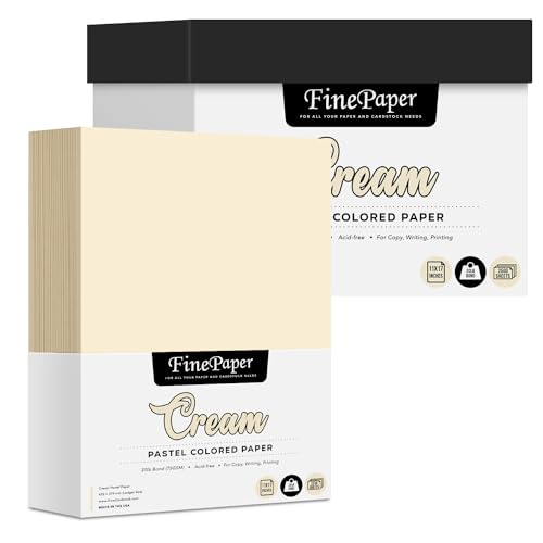 1 Case of Color Paper Size 11" x 17" - 2500 Sheets Per Case (Cream)