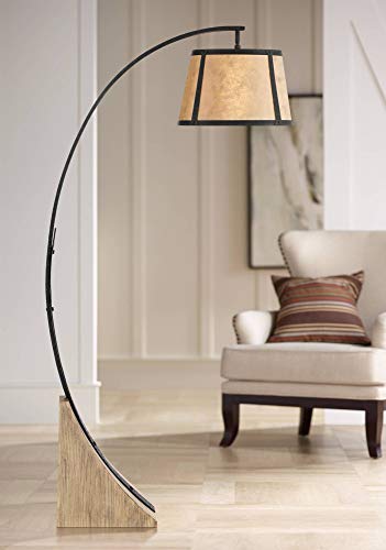 Oak River 66 1/2" Tall Gray Blond Mica Arc Floor Lamp Living Room