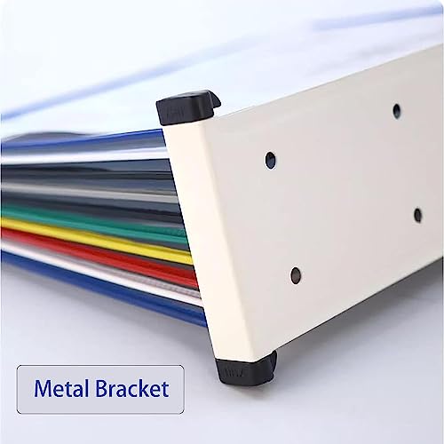 QTNLFCKVZ A4 wall mounted document holder, A4 Wall Hanging Display Book, 10 Pockets Presentation Project Folder for Files(Svart)