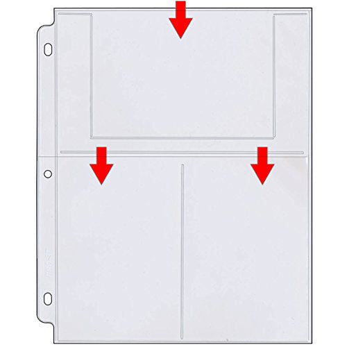 StoreSMART - Photo/Postcard Page for 3-Ring Binders - Archival-Safe Plastic - Three 4" x 6" pocket - Holds six photos/postcards - 50 Pack - LC46-50