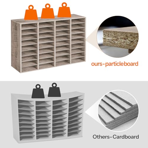HOOBRO Wooden Literature Organizer, 36-Slot Mail Sorters, Removable Classroom Mailbox, Student Mailboxes for Classroom, Paper Storage Organizer, for Home, Office, Study, Classroom, Greige BG36WF01