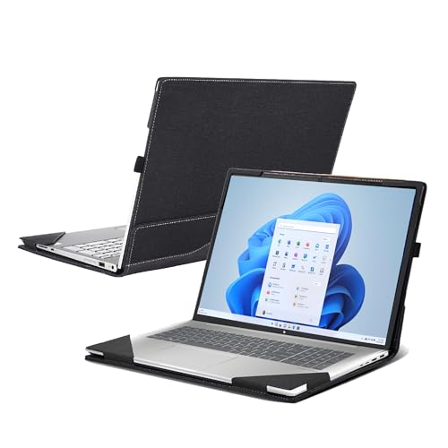 Cover for HP Laptop 17s-cu /17-cp/17z-cp/Envy 17-cr 17t-cr/17-ch/17-da/17t-da17.3" All-Inclusive Drop-Proof Case PU Leather Inner Pocket Cover (17.3inch Dark Gray)