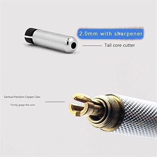 YWMLFZ Stainless Steel Mechanical Automatic Pencil HB for Writing and Drawing Propelling Students(0.7mm)