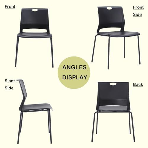 Black Stacking Conference Guest Chairs Set of 12, stackable Breakroom