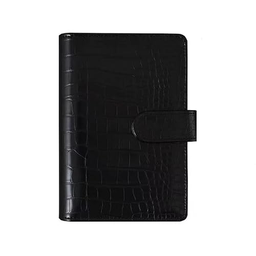 ONMYJFD A6 PU Leather Notebook 6 Binder for A6 Filler Paper, Loose Leaf Personal Planner Binder Cover with Magnetic Buckle Closure(C)