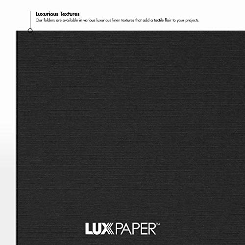 LUXPaper 9.5" x 12" Certificate Holders | Black Linen | 100lb. Cover | 50 Qty