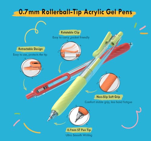 Xipan Acrylic Gel Pens for Coloring, 144 Colors Retractable Colored Pens