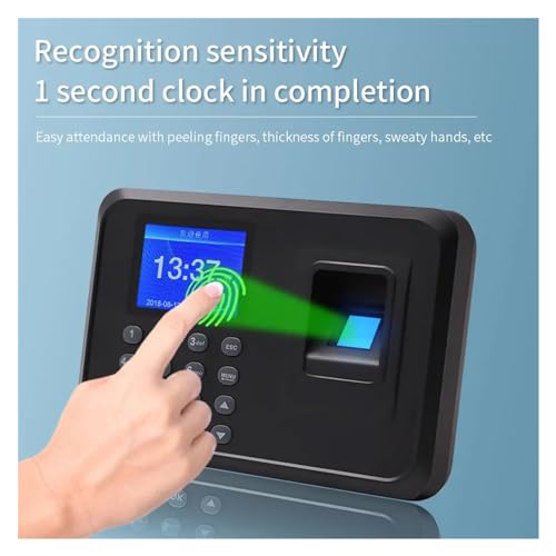 MHJKHG Clocking in Machine, Time Clock,Attendence Machine Biometric Attendance System USB Fingerprint Reader Time Clock