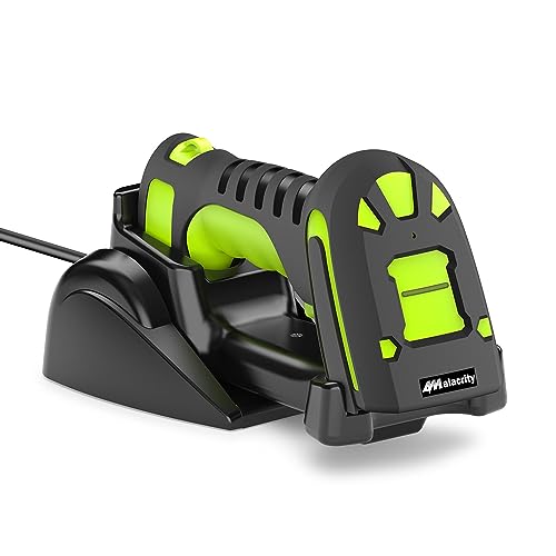 Alacrity DPM Industrial Barcode Scanner, 1D 2D & Direct Part Marks Symbologies, Wireless Charging, Long-Distance 433MHz Wireless & Bluetooth Connectivity, Shock and Dust-Proof Barcode Reader, Green