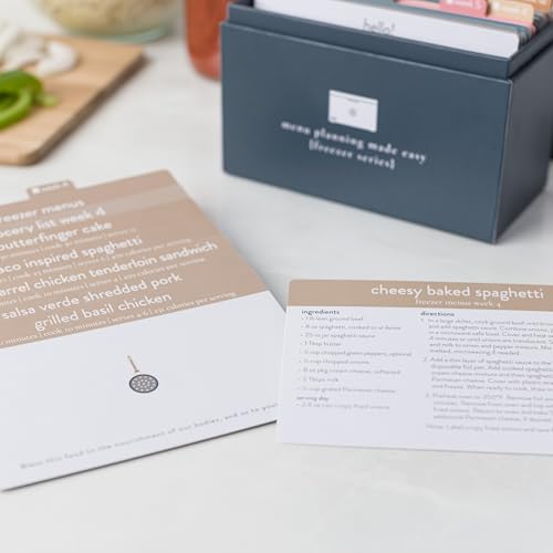 Passionate Penny Pincher Meal Planner Recipe Box (Freezer Menu) Weekly Menu Planner | 72 Recipe Cards | 12 Reusable Grocery Lists | 5 Blank Recipe Cards | Recipe Card Protector | Recipe Ideas