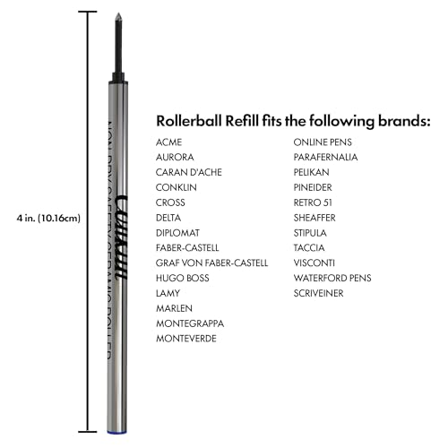 Conklin Non-dry Ceramic Rollerball Refill, Blue (50 pcs tube)