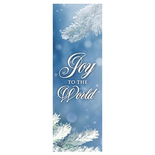 Christian Brands Christmas Banner – Branch “Joy to the World” Church Banner, 2' x 6'