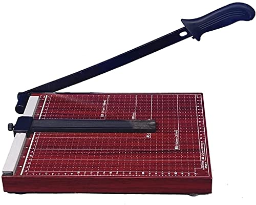 KouRy A4 Guillotine Paper Cutter with Metal Base, Paper Trimmer with Multi Sheet Capacity, Heavy Duty Blade for Photo Craft Cardstock, Large Paper Cutter for Home or Office (Brown)