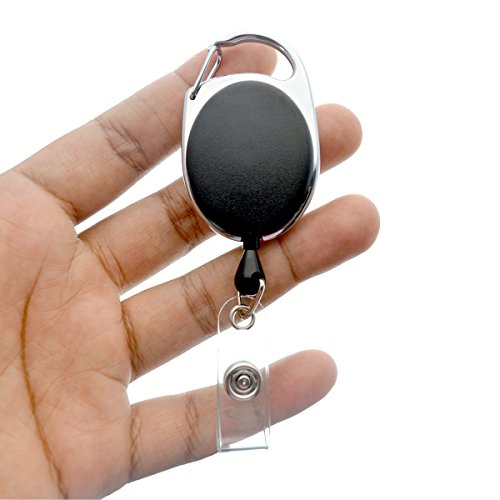 Bulk 100 Pack - Premium Carabiner Clip Badge Reels - Retractable I.D. Card Holders with Carabiner Belt Loop Clip and ID Strap - Cute Oval Shaped Badge Holders with Smooth Cord Pull (Assorted Colors)