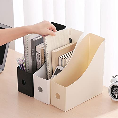 Office Bookends Office Document File Storage Box Folding Desktop Organizer Multi-Functional Books Pencil Sundries Storage Rack Stationery (Color : Beige) (Beige)