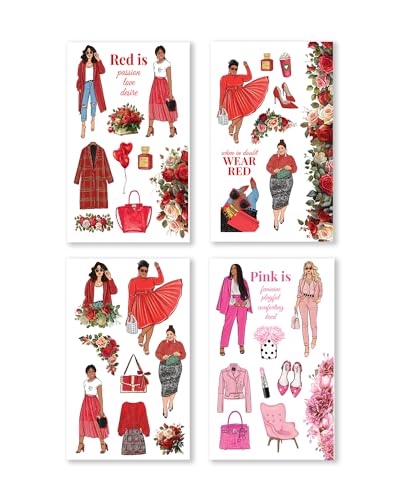 Rongrong Rainbow Girls Planner Stickers Book for Planners, Calendars, Journals – Aesthetic Premium Quality Hand Drawn – Scrapbook Stickers – 24 Pages