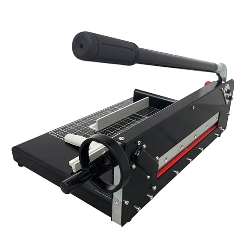 LGXEnzhuo 12.2" Steel Paper Cutter, Manual Desktop Stack Paper Trimmer Guillotine, with Scale and Security Lock, 1.57" Cutting Thick, for Home Office