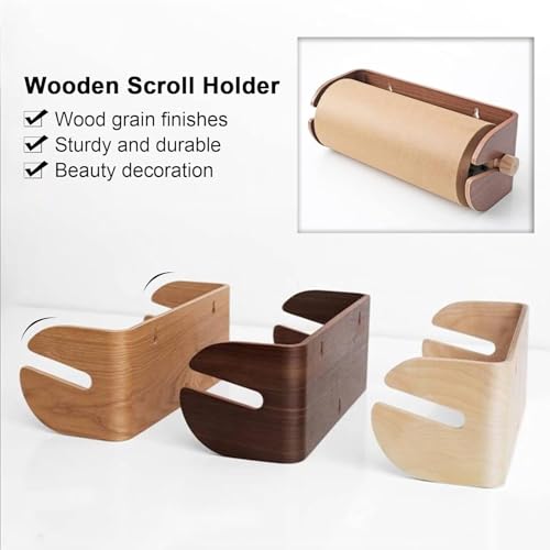 LNNW Kraft Paper Dispenser Office Kraft Paper Dispenser, Wood Frame, Wall-Mounted Paper Roll Holder for Work Note/to-Do Lists/Kids Drawing/Cafe Decorative Message Boards for Wall(Style 2)