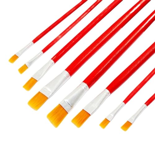 ZSRUIKJN Red Stick Gouache Brush Line 1-12 Nylon Brush Oil Brush Watercolor Gouache Brush