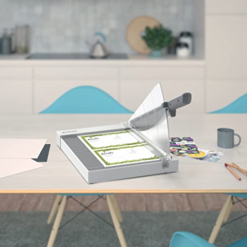 Leitz Precision Home 90180000 A4 Lever Cutter, for up to 8 Sheets, Paper Cutter with 305 mm Cutting Length, Steel Blade, Lightweight Plastic Base, Alignment Aid & Blade Guard