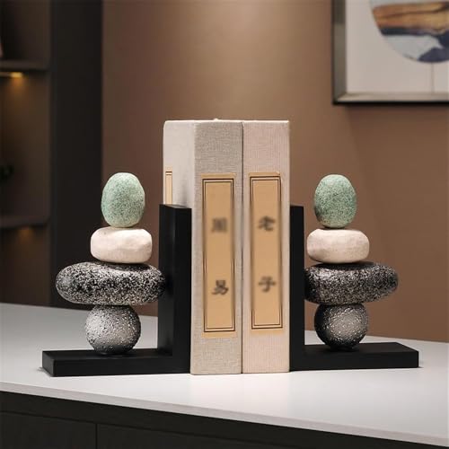 Book Organizer Heavy Duty Ceramic Book Ends, Stopper for Shelves, Unique Aesthetic Design Decorative Bookends