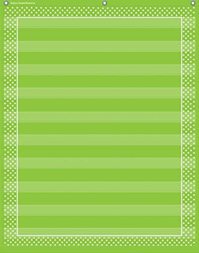 Teacher Created Resources Lime Polka Dots 10 Pocket Chart