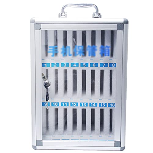 GFAZXDS Aluminum Alloy Pocket Chart Storage Cabinet,Wall-Mounted Pocket Chart Storage Locker Box with A Lock, for Cell Phones (OneColor 24 Slots)