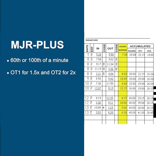 Amano MJR-Plus and MJR-PLUSEZ timecards (10 Sets of 1-100) (1000 Box) These Cards are Used Exclusively with the MJR-Plus