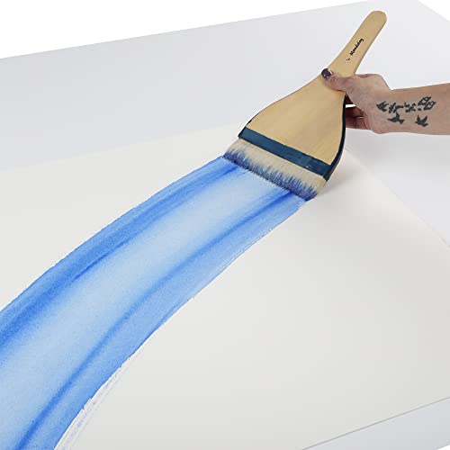 Creative Mark Mandalay Professional Goat Hair Hake Brush - 10" Wide Paint Brush with Paddle Handle for Professional Artists - Soft Natural Bristles Ideal for Sumi-e and Color Washes