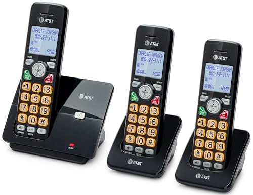 AT&T EL1121-31 3-Handset DECT 6.0 Cordless Landline Phone with Caller ID, Full-Duplex Speakerphone, Backlit Display & Keypad - Quiet & ECO Mode