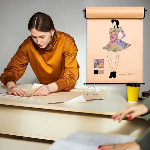 sxvbdway 36 Inch Kraft Paper Roll Dispenser Holder Wall Mount Heavy-Duty Butcher Paper Dispenser - to-Do Lists, DIY Drawing, Taking Note, Artwork,for Home, Office, Craft Projects Black 36" x 1,968"