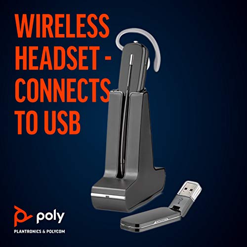 Poly (Plantronics + Polycom) Savi 440 Wireless DECT Headset (Poly) - Convertible (3 wearing styles) - Compatible to connect to your PC/Mac - Works with Teams, Zoom, Black (W440 SAVI)