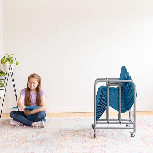 ECR4Kids The Surf Portable Lap Desk & Storage Cart, 10-Pack, Peacock Blue