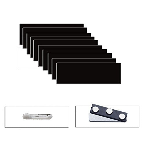 Bulk Blank Name Tags with Magnet – 1x3 Engraving Name Badges, Silver Metal Name Tag Set for Business, Office, Employees, Events or Conferences – Multiple Pack Sizes by 904Custom