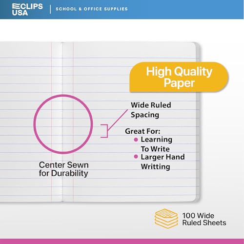 Composition Notebooks Wide Ruled Composition Notebook Hard Cover Composition Notebook 3 Geometric Design Colors 100 Sheets 9.75″ x 7.50″ (48 Pack)