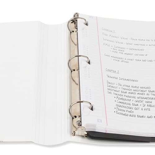 Five Star 3-Ring Binder + Study App, 6 Pack, 1 Inch Binder with D Rings and Customizable Clear View Cover, 225 Sheet Capacity, White (261440B-ECM)