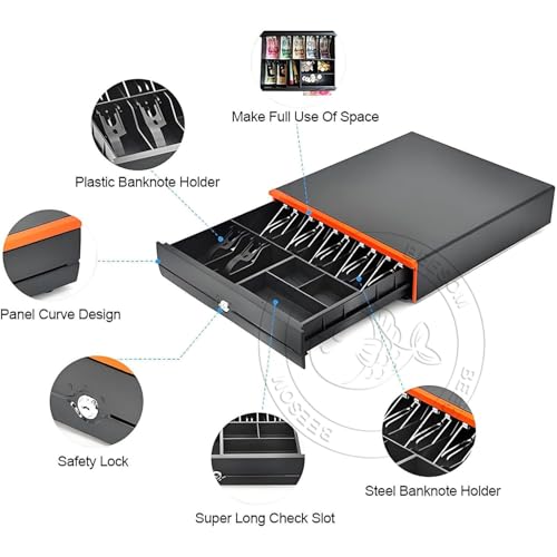 BEESOM Caja Registradora,Digital Cash Register Scanner,8+128G Storage,15.6" Multi-Touch Screen + Handheld Scanner,Built-in Thermal Printer,Easy Operation,Small Retail/Offices Double