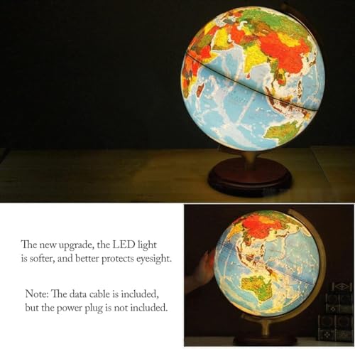 JDXQBLD Detailed Dia 10-inch/25CM Globe, Colorful Easy-Read High Clear Map Geographic World Globe, Chinese and English Bilingual Earth Globe New