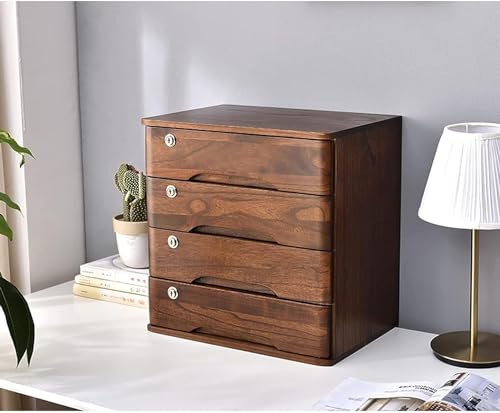 Drawer Organizers Desktop File Cabinet, Desktop File Cabinet, Desktop Storage Box With Drawers, With Lock Desktop Organizer Storage Box(Size:4 drawers,Color:E)