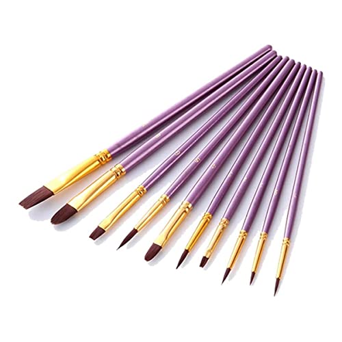 Feilx 10pcs Paint Brushes Set Painting Art Brush for Acrylic Oil Watercolor Artist Professional Painting Kits Paintbrush Sets